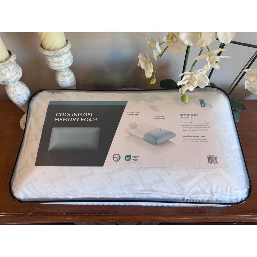 Z Cooling Gel Memory Foam Pillow Queen New in Package - Picture 2 of 3